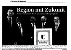 Prominenter Besuch: Der Hessische Minister für Wirtschaft, Verkehr und Landesentwicklung hielt einen Vortrag in der Burgberghalle Battenberg.